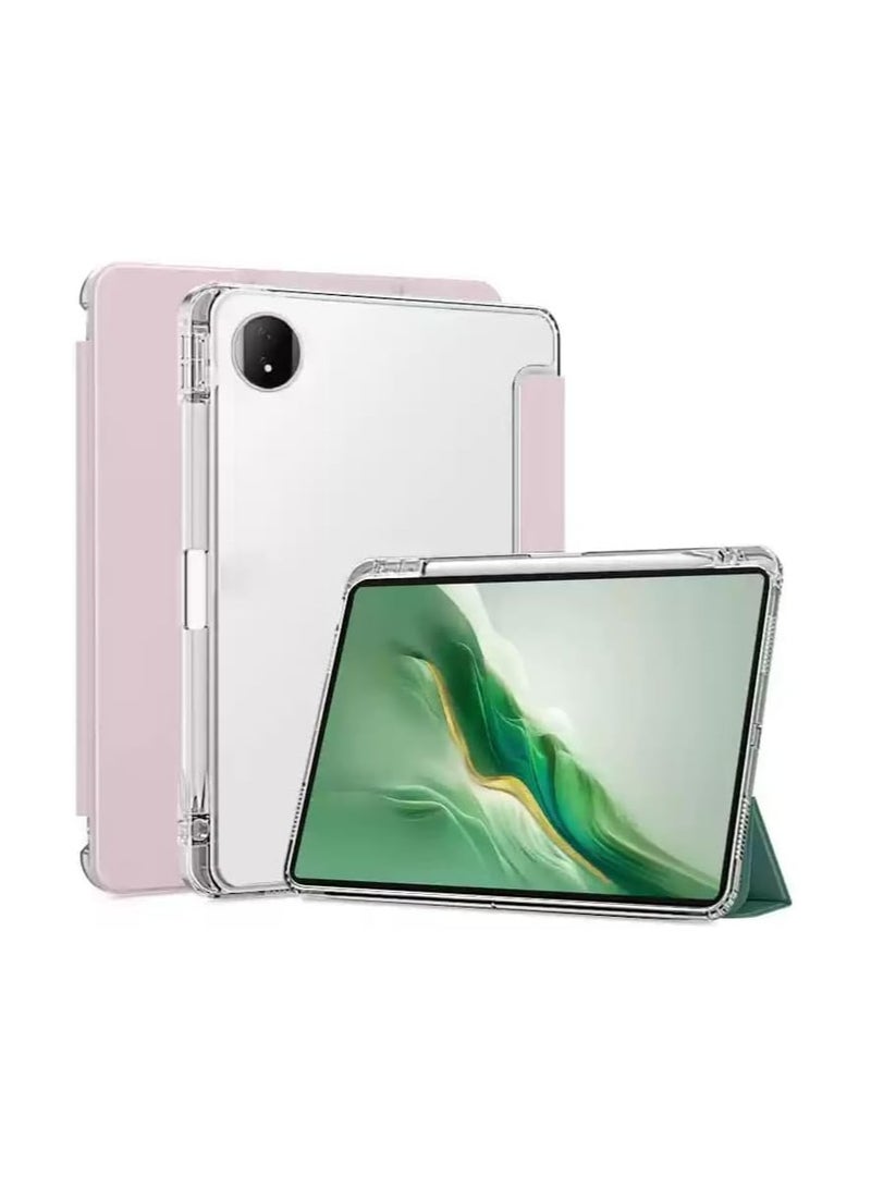 Compatible with Honor MagicPad 2 2024 (12.3 in) tablet Unid Series triple fold transparent case with pen holder and automatic sleep wake function for MagicPad 2 12.3